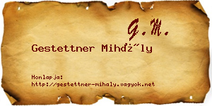 Gestettner Mihály névjegykártya